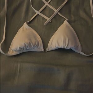 Simple Triangle Bikini Top in Light Beige